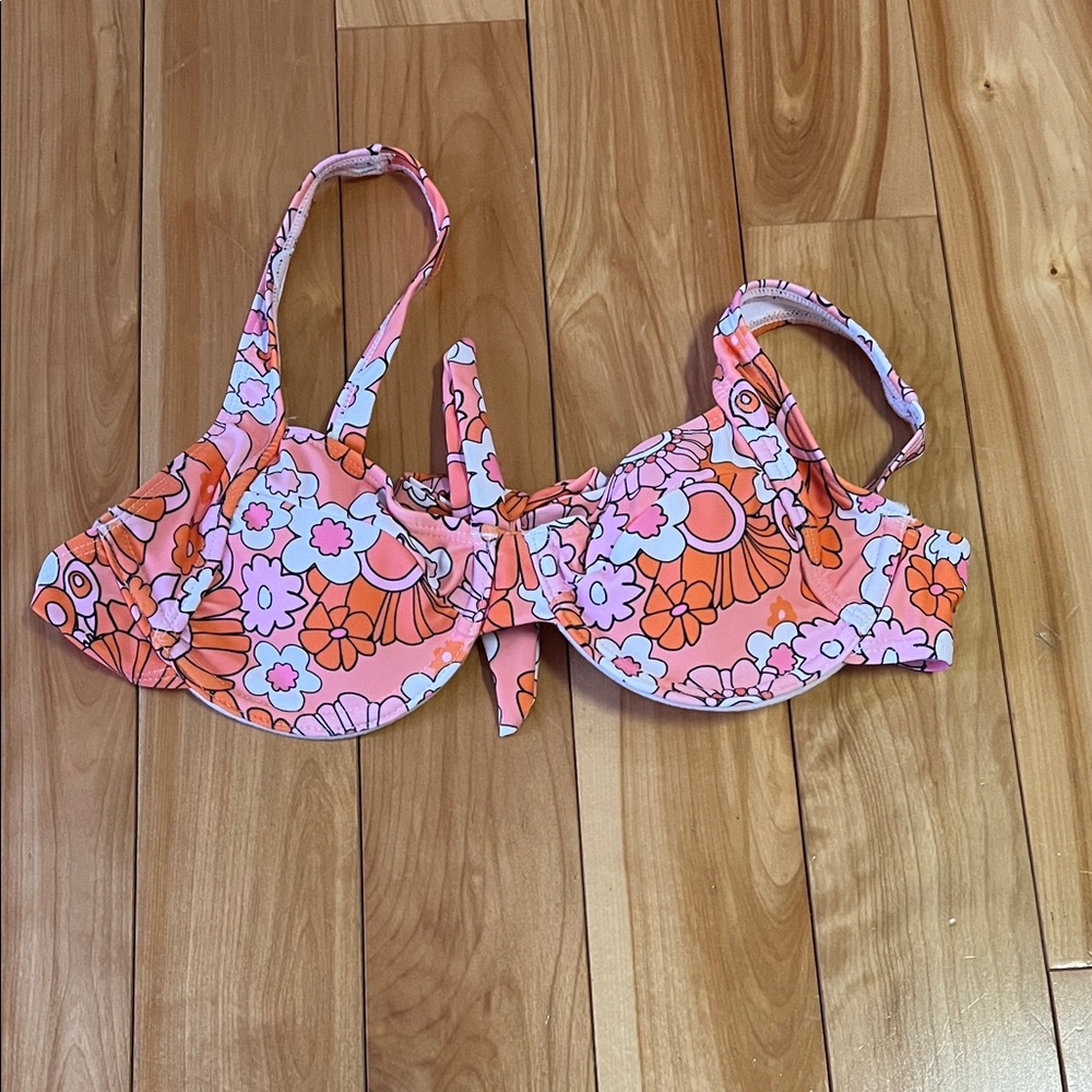 Floral Tie Bikini Top